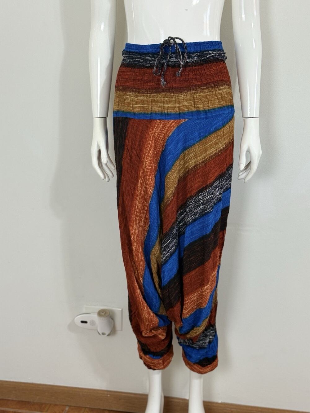 Women’s Harem Jogger Pants Jumpsuit Boho Festival Yoga Dance Striped One Size